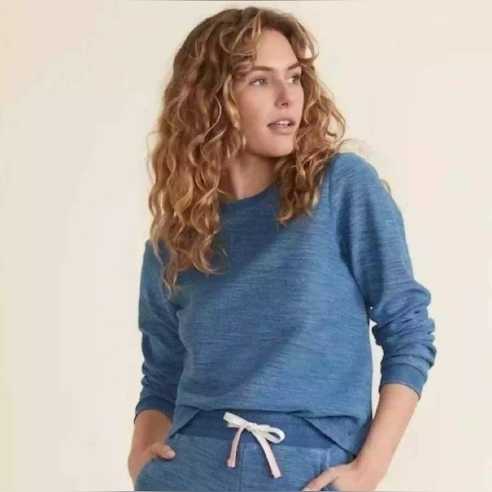 Marine Layer Daria Textured Sweatshirt Indigo